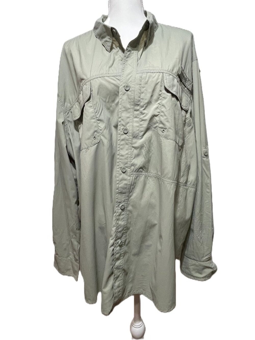 OutdoorLIfe Mens Expedition Shirt, Popular Sea Grass Color, Long Sleeve